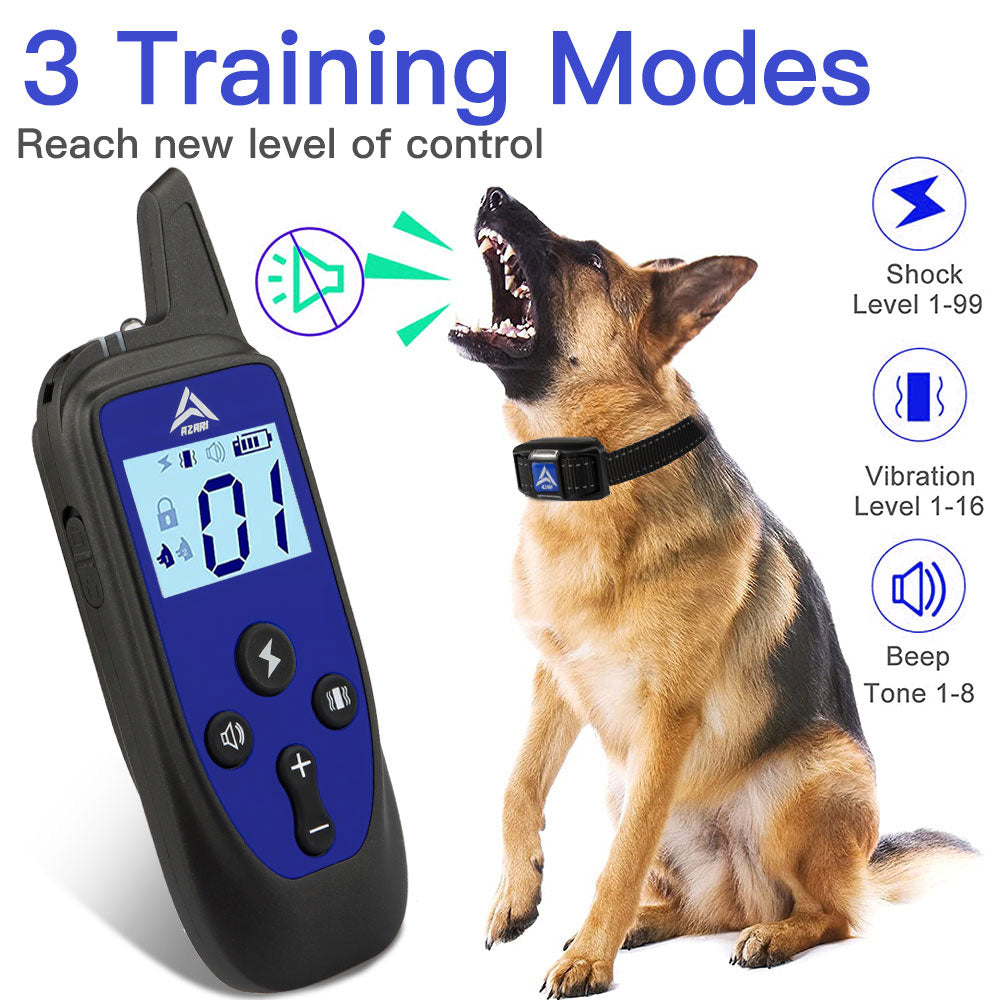 AZARI 2 Dog Training Collar 4 Large medium Small Dogs, 2 COLLARS & Clicker Shock Vibration Beep